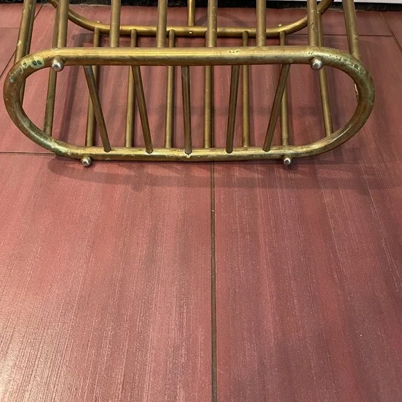 Vintage mid century modern brass magazine holder/rack